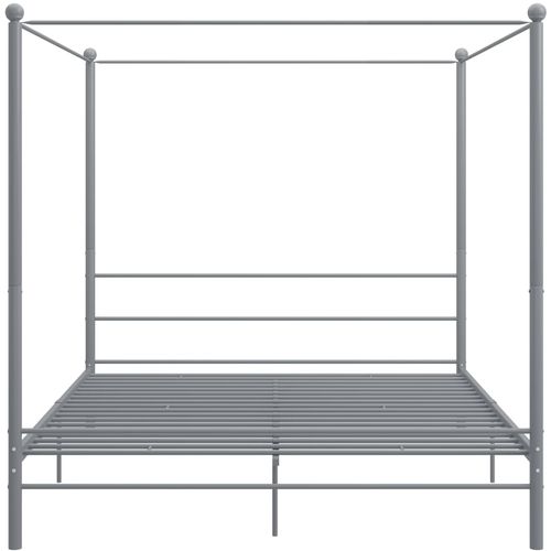 Okvir za krevet s nadstrešnicom sivi metalni 180 x 200 cm slika 9