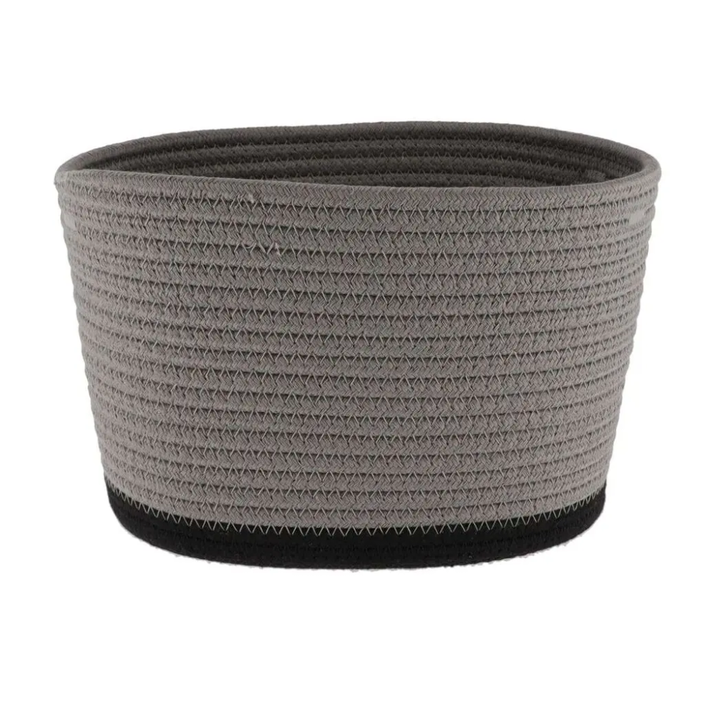 Tendance pletena košara 25x20 cm, siva crna slika 1