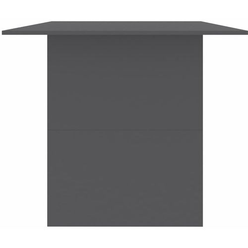 Blagovaonski stol visoki sjaj sivi 180 x 90 x 76 cm iverica slika 11