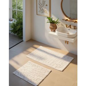 Bathmat set (2 pieces) Rabbit, colour: ecru