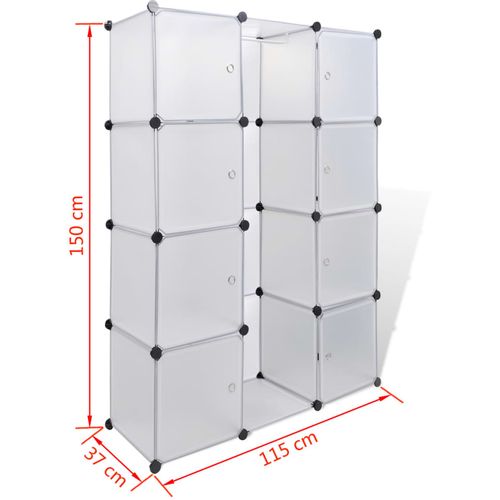 Modularni Kabinet s 9 Odjeljaka 37 x 115 x 150 cm Bijeli slika 45