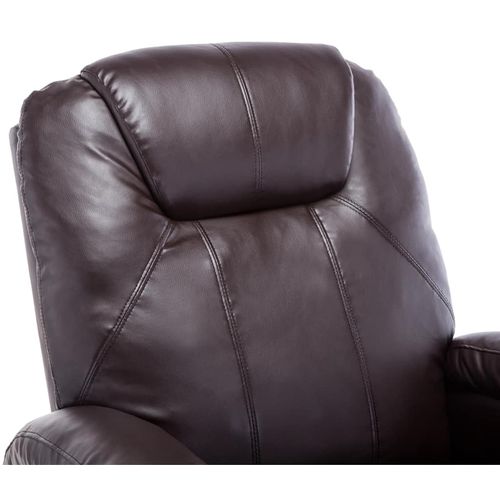 Električna ljuljajuća fotelja za masažu od umjetne kože smeđa slika 9