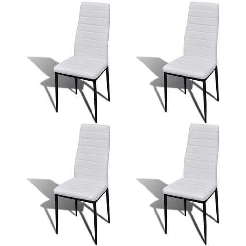Blagovaonski set sa stolicama tankih linija 4 kom i 1 staklenim stolom slika 11