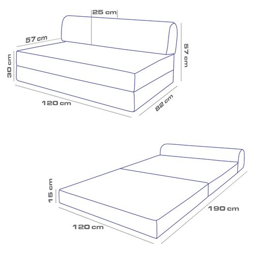 Magic - Light Grey Light Grey 2-Seat Sofa-Bed slika 6