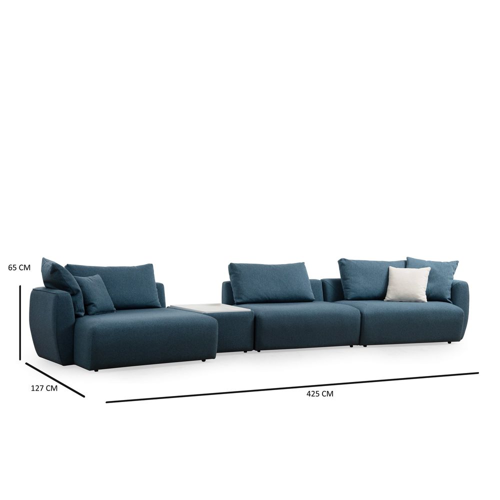 Maya Corner 1 (Chl Left + T + O1 + 1R) Plavi Ugaoni Sofe slika 5