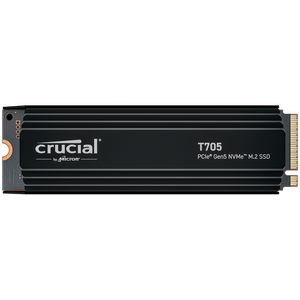 Crucial T705 2TB PCIe Gen5 NVMe M.2 SSD with heatsink