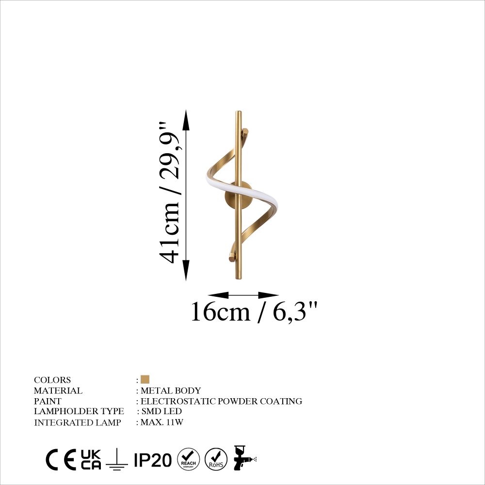 Zidna Lampa Lıkma - 13511 Zlatna slika 6