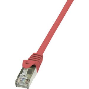 LogiLink CP1054S RJ45 mrežni kabel, Patch kabel cat 5e F/UTP 2.00 m crvena sa zaštitom za nosić 1 St.