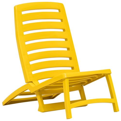 Sklopive stolice za plažu 4 kom plastične žute slika 10