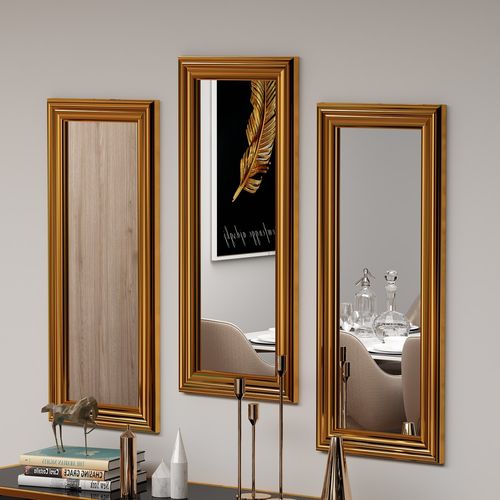 Woody Fashion Set ogledala (3 komada), bronca, Lavia - Bronze slika 1