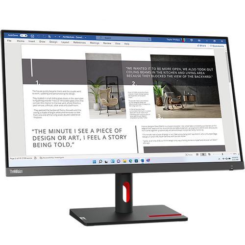 Lenovo Think 63DFKAT4EU 27.0" ThinkVision S27i-30 (H23270FS0) 1920x1080 Wide 16:9 LED IPS AG, 1300:1, 6ms (4ms extreme mode), 300cd/m², 178/178, 1x VGA, 2x HDMI, Black, Tilt, VESA 100x100, 3YW slika 1