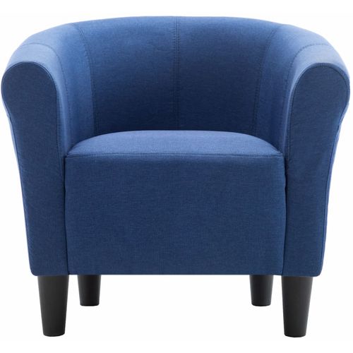 2-dijelni set fotelje i taburea od tkanine plavi slika 6