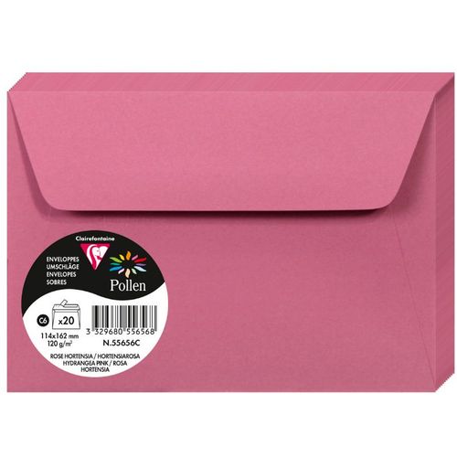 Clairefontaine kuverte Pollen 114x162mm 120gr hydrangea pink 1/20 slika 1