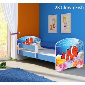 Dječji krevet ACMA s motivom, bočna plava 180x80 cm 28-clown-fish