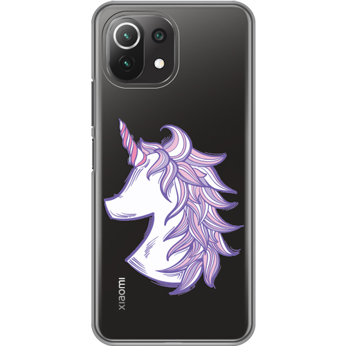 Torbica Silikonska Print Skin za Xiaomi Mi 11 lite Purple Unicorn slika 1