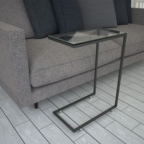 Callen - Glass Anthracite Side Table slika 3