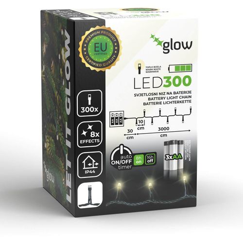 Home deco 300 LED žaruljica na baterije/ toplo bijele slika 1