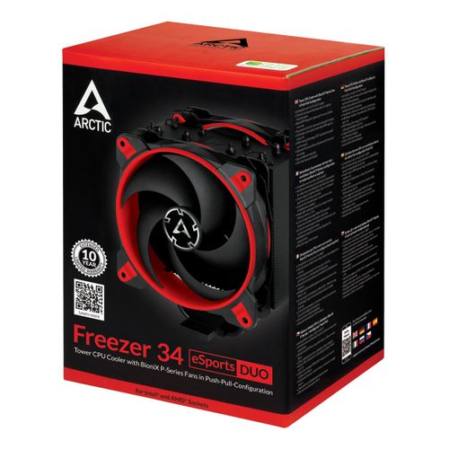 ARCTIC Freezer 34 eSports DUO crveni, hladnjak za INTEL/AMD desktop procesore slika 8