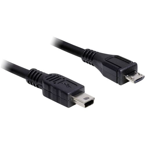 Delock USB kabel USB 2.0 USB-Micro-B utikač, USB-Mini-B utikač 1.00 m crna pozlaćeni kontakti, UL certificiran 83177 slika 4