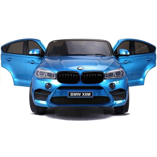 Licencirani BMW X6 M plavi lakirani - dvosjed - auto na akumulator slika 3