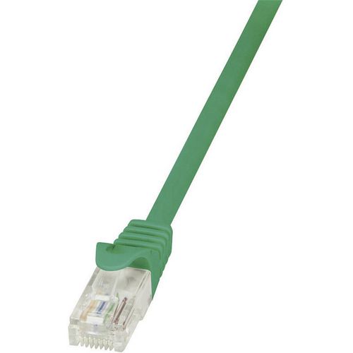 LogiLink CP1035U RJ45 mrežni kabel, Patch kabel cat 5e U/UTP 1.00 m zelena sa zaštitom za nosić 1 St. slika 1