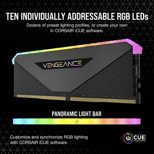 Corsair VENGEANCE RGB RT 32GB (2x16GB) DDR4 3600MHz CL16 Memorija slika 5