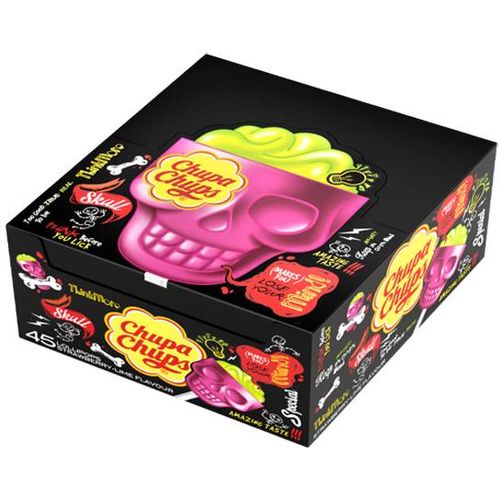 Chupa Chups lizalice 3D Skull Jagoda/Limun 15g/45kom slika 1