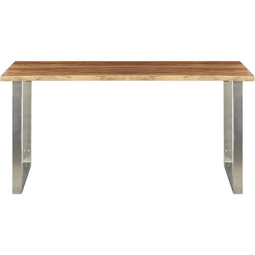Blagovaonski stol 160 x 80 x 75 cm od bagremovog drva i čelika slika 2