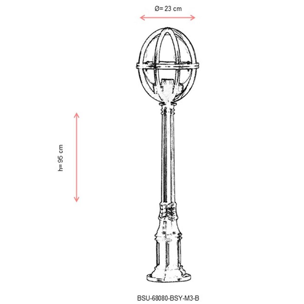 BSU-68080-BSY-M3-B Crna Spoljašnja Podna Lampa slika 3