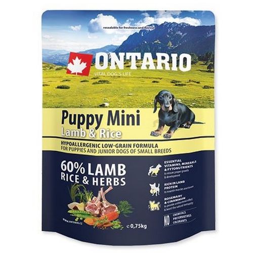 ONTARIO HRANA ZA PSE, PUPPY MINI, JANJETINA&RIŽA, 700G slika 1