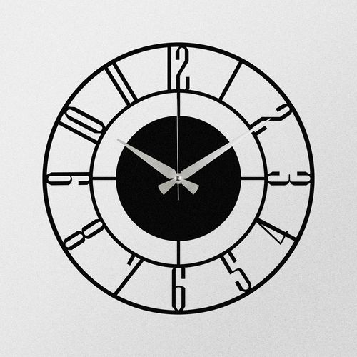 Wallity Enzoclock - S011 Black Decorative Metal Wall Clock slika 4