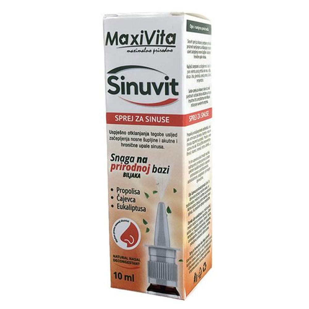 MAXIVITA SINUVIT SPREJ ZA SINUSE 10ML slika 1