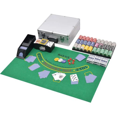 Set za Poker i Blackjack s 600 Laserskih Žetona Aluminijum slika 8