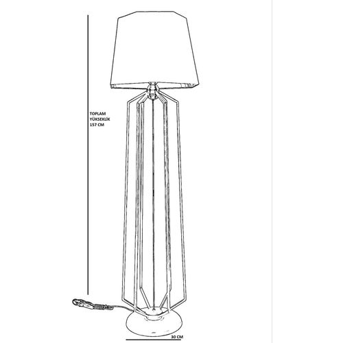 Alba Eskitme Lambader Altıgen Koyu Gri Abajurlu Anthracite Floor Lamp slika 3