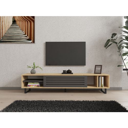 Woody Fashion Polica za TV SAFIR, Safir - Sapphire, Anthracite slika 7