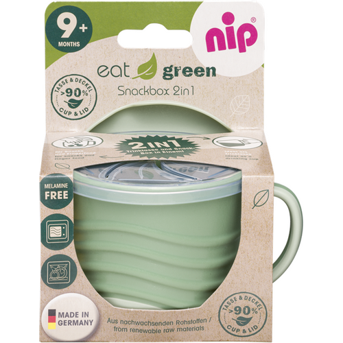 nip® Eat Green Šolja Snackbox 2U1 250ml, Zelena slika 4