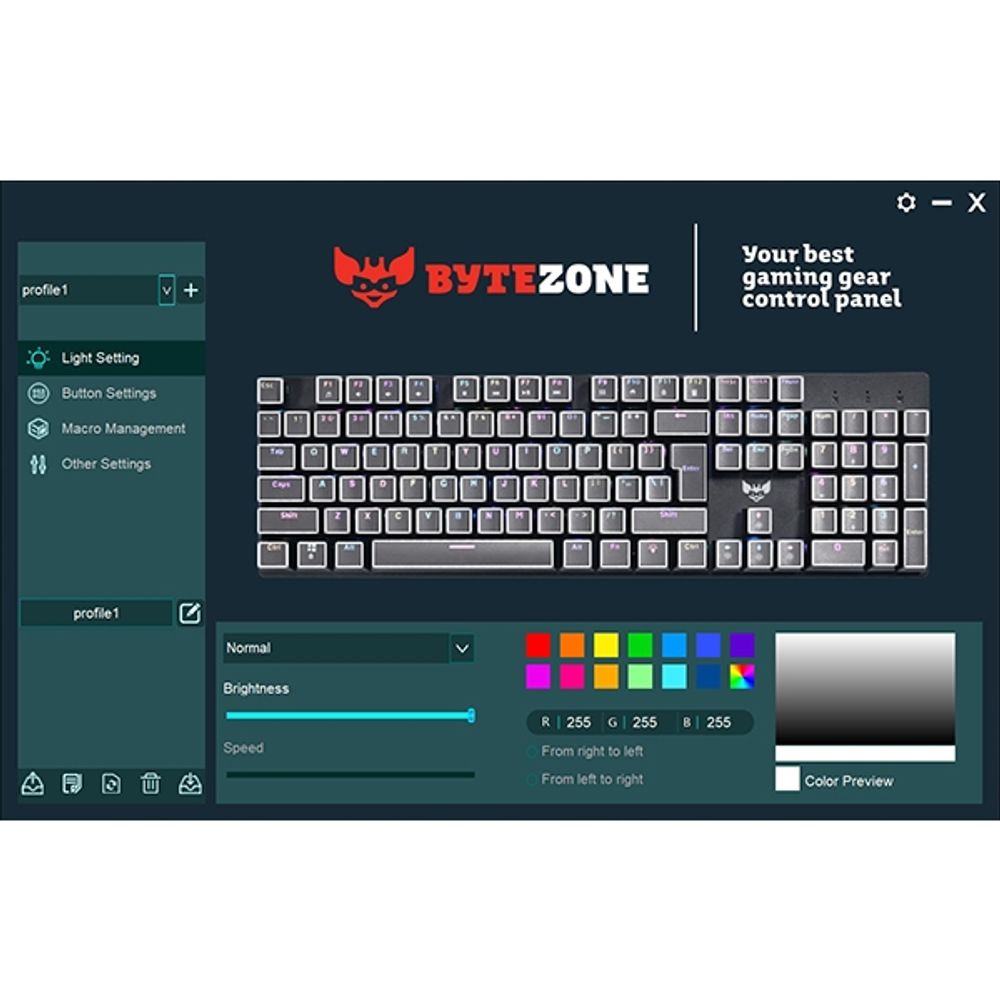 Mehanička gaming tipkovnica BYTEZONE Dozer RGB / plava sklopka / makro / Anti-Ghosting (crna) slika 6