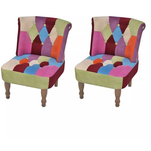 Francuske stolice od tkanine 2 kom patchwork dizajn slika 18