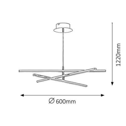 Rabalux Mecrvenoith Visilica LED 18W hrom Moderna rasveta slika 3