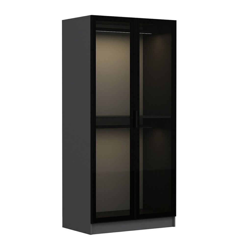 Kale Glass Anthracite - Crna Antracit Ormar slika 7