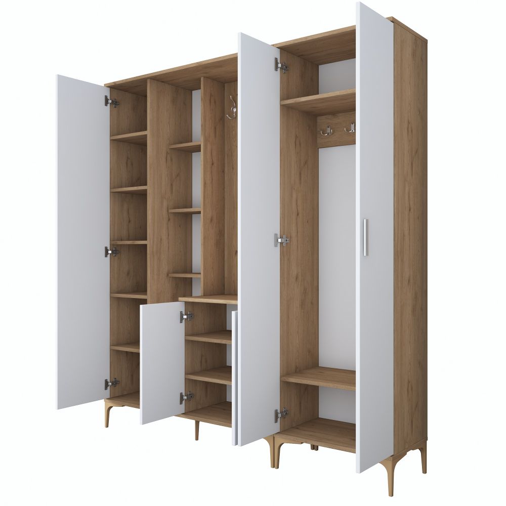 Hall stand EA129 - 2797, boja / nijanse orah, bijela slika 8