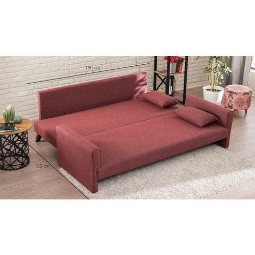 Atelier Del Sofa Bella Sofa Bed - Claret Red Claret Red 3-Seat Sofa-Bed slika 4