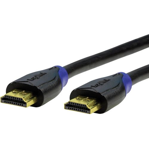 LogiLink HDMI priključni kabel HDMI A utikač, HDMI A utikač 2.00 m crna CH0062 audio povratni kanal (arc), Ultra HD (4K) HDMI s eternetom, pozlaćeni kontakti HDMI kabel slika 1