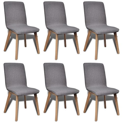 Blagovaonske stolice od tkanine i hrastovine 6 kom svjetlosive slika 25