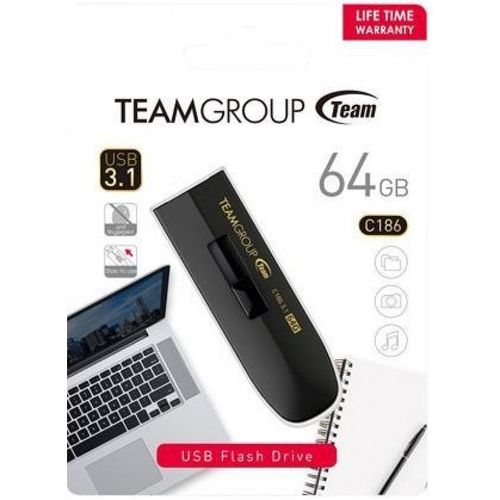 TeamGroup 64GB C186 USB 3.2  BLACK TC186364GB01 slika 3