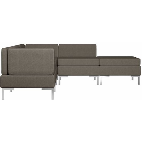 5-dijelni set sofa od tkanine smeđe-sivi slika 4