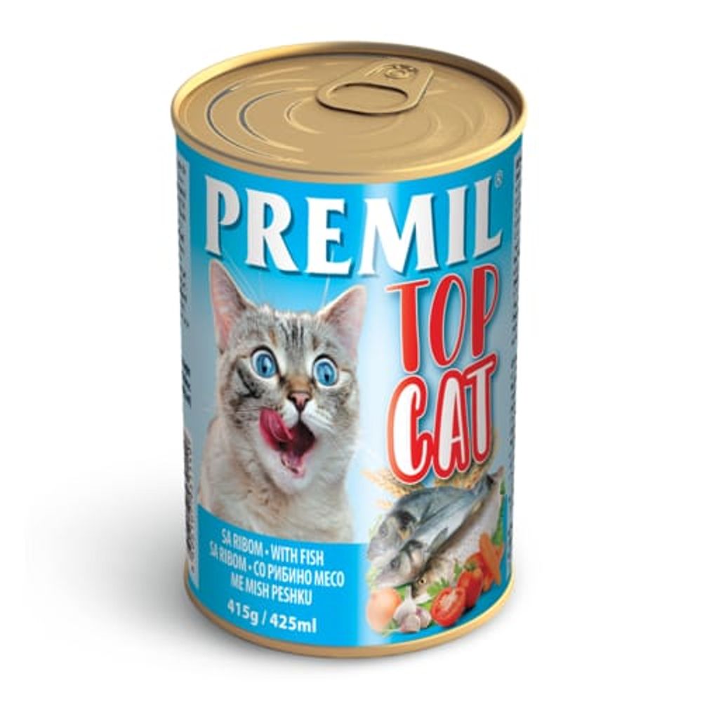 Premil Top cat hrana za mačke konzerva Riba 415g slika 1