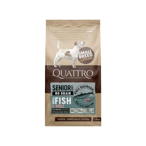 QD Srnior&Diet Small Breed Bijela Riba I KRIL 1,5kg slika 1