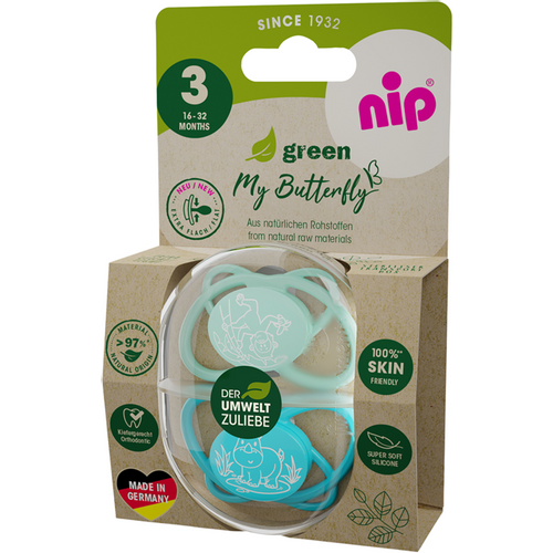 nip® Duda varalica My Butterfly Green 16-32mj (veličina 3) - Silikon, 2kom Plava slika 1