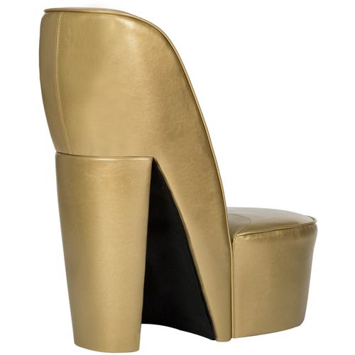 Stolica u obliku visoke pete od umjetne kože zlatna slika 10